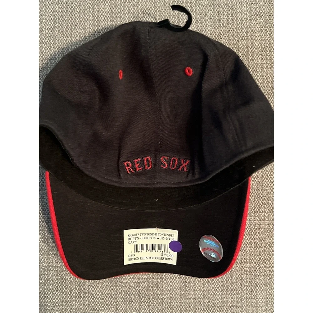Boston Red Sox Cooperstown '47 Contender Cap Hat OSFA Stretch Fit Two Tone Navy - Picture 6 of 10